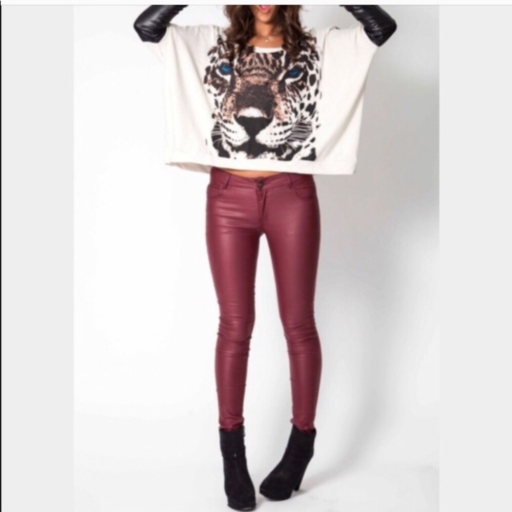 Lucky Brand NWT Maroon Charlie Super Skinny Jean